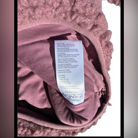BDG Urban Outfitters Yosemite Pink Fleece Quarter Zip Pullover Small Faux Fur - Picture 7 of 12